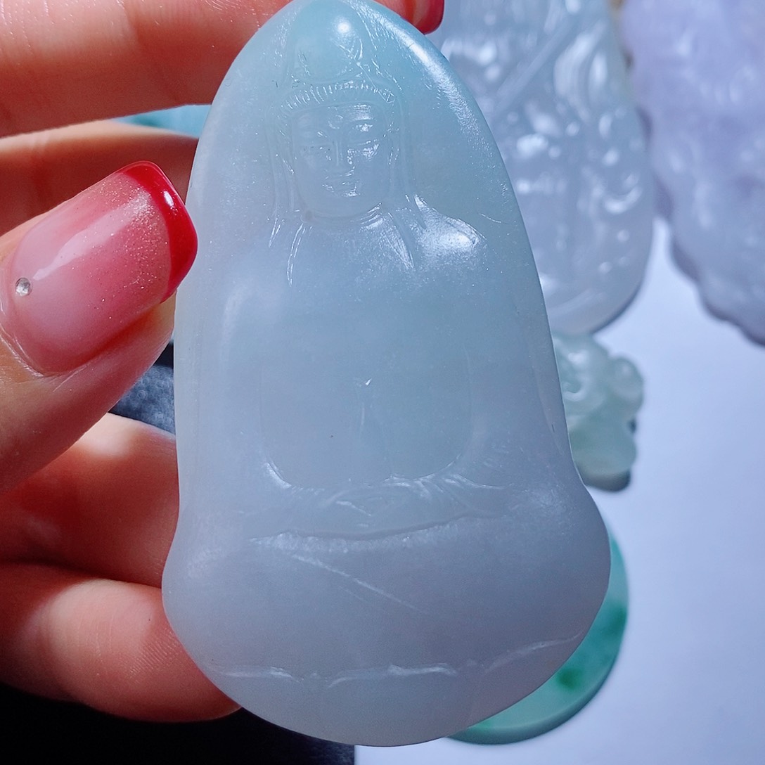 定制翡翠未镶嵌毛货不支持退货，付款后确认抛光
