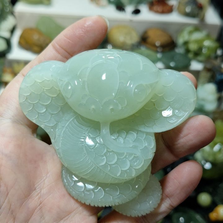 岫玉手把件未镶嵌