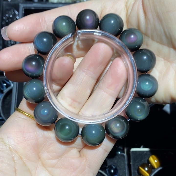 黑曜岩手链未镶嵌6*6