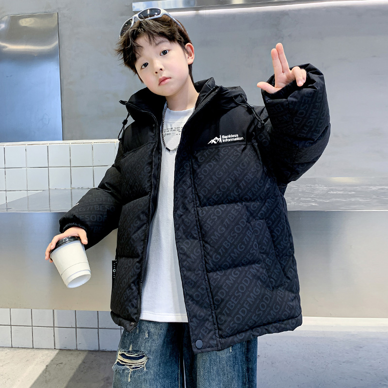 男童棉服冬装2025新款儿童男孩加厚棉衣洋气青少年棉袄外套 7035
