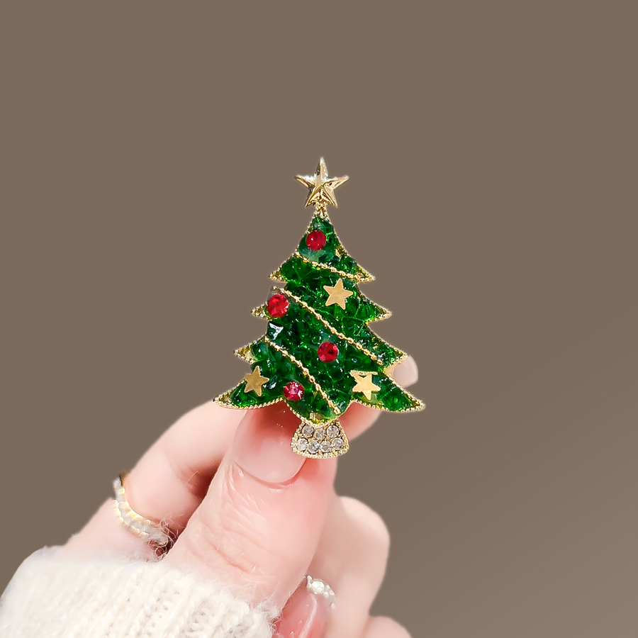 铜胸针 圣诞节胸针高档女气质别针高级感胸花配饰创意新年礼物