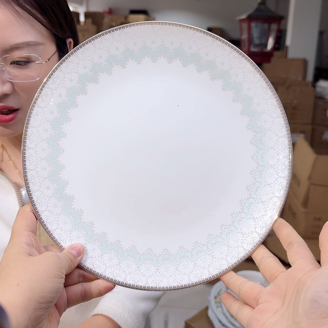 骨瓷高骨10.5英寸平盘27cm一个外贸骨瓷