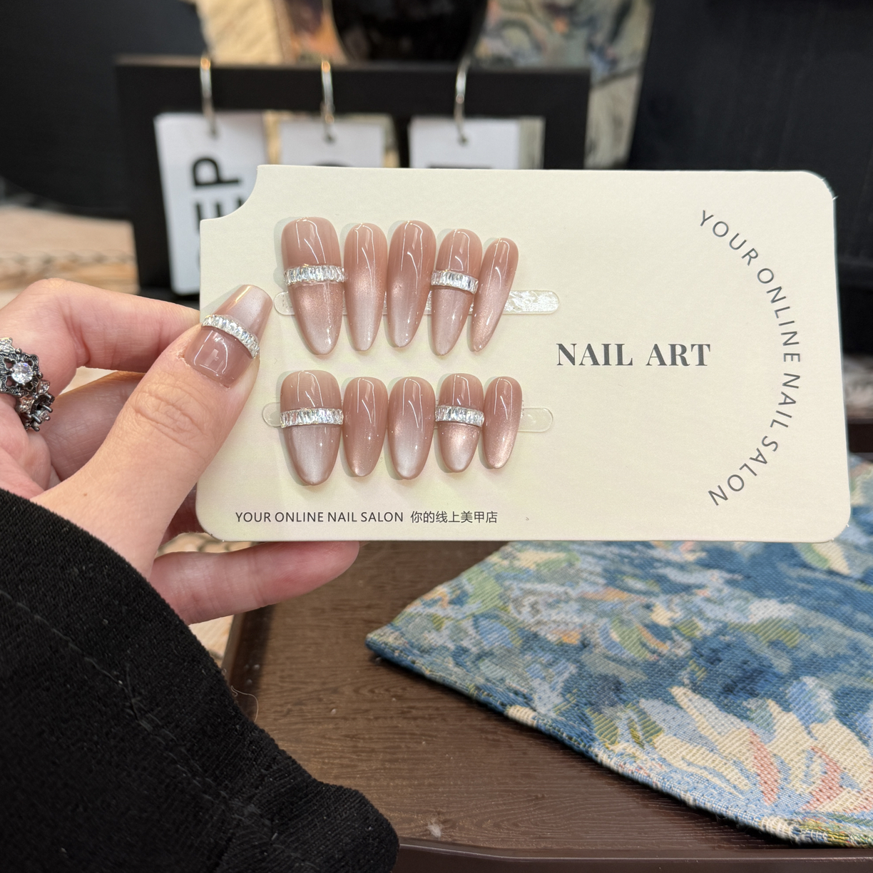 （暮光之城）纯手工穿戴甲高级猫眼甜酷气质长款