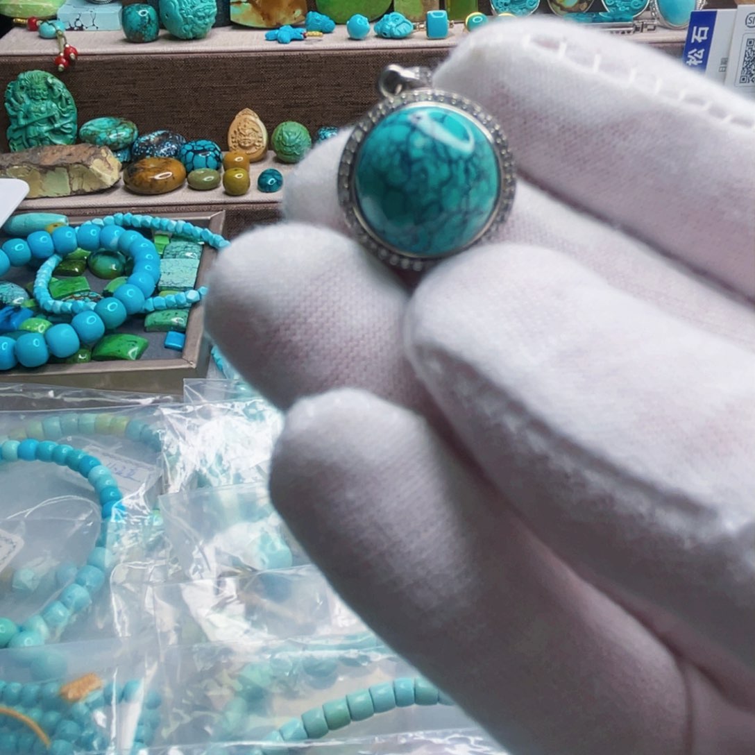 绿松石珠宝奇石银S925镶嵌