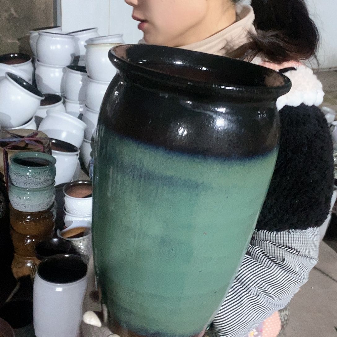 紫砂花盆瑕疵口22高37