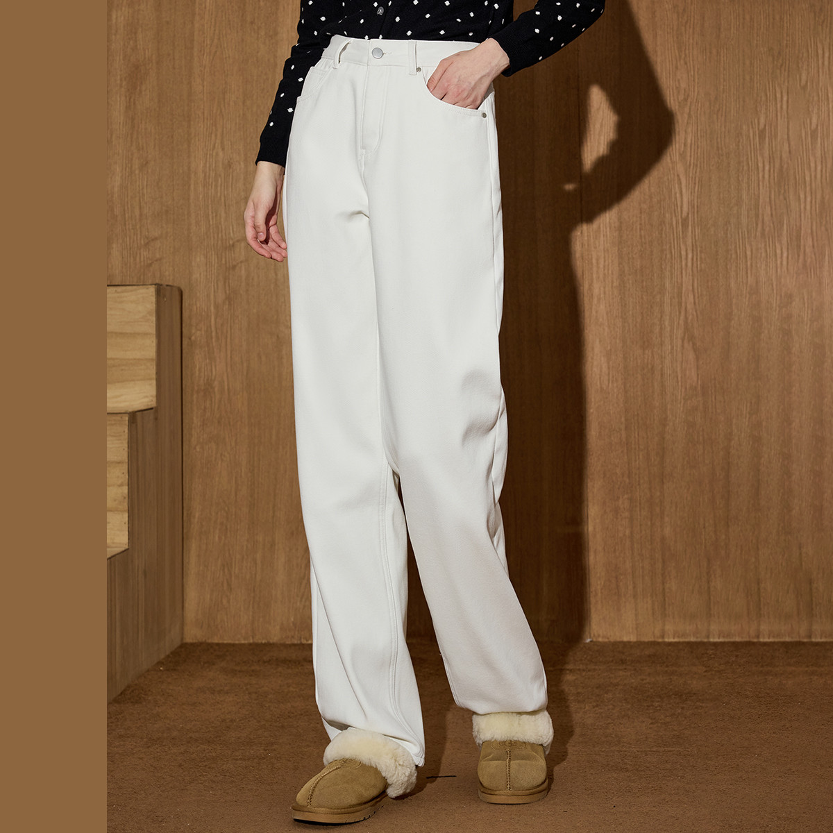 【茉茉专属】法式高腰直筒裤百搭显瘦牛仔裤CSDH0401