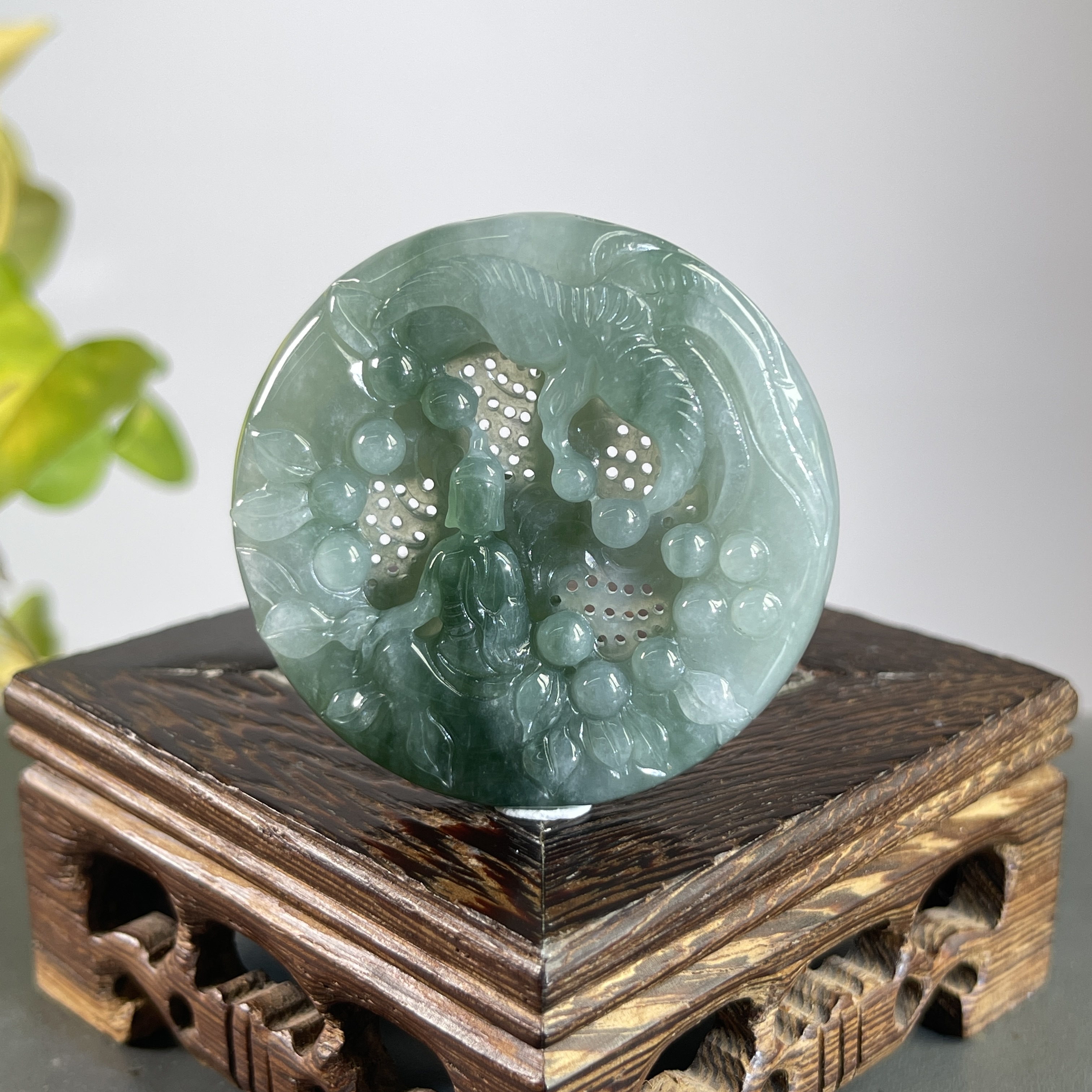 JXZC10-63 天然缅甸A货翡翠 无相观音