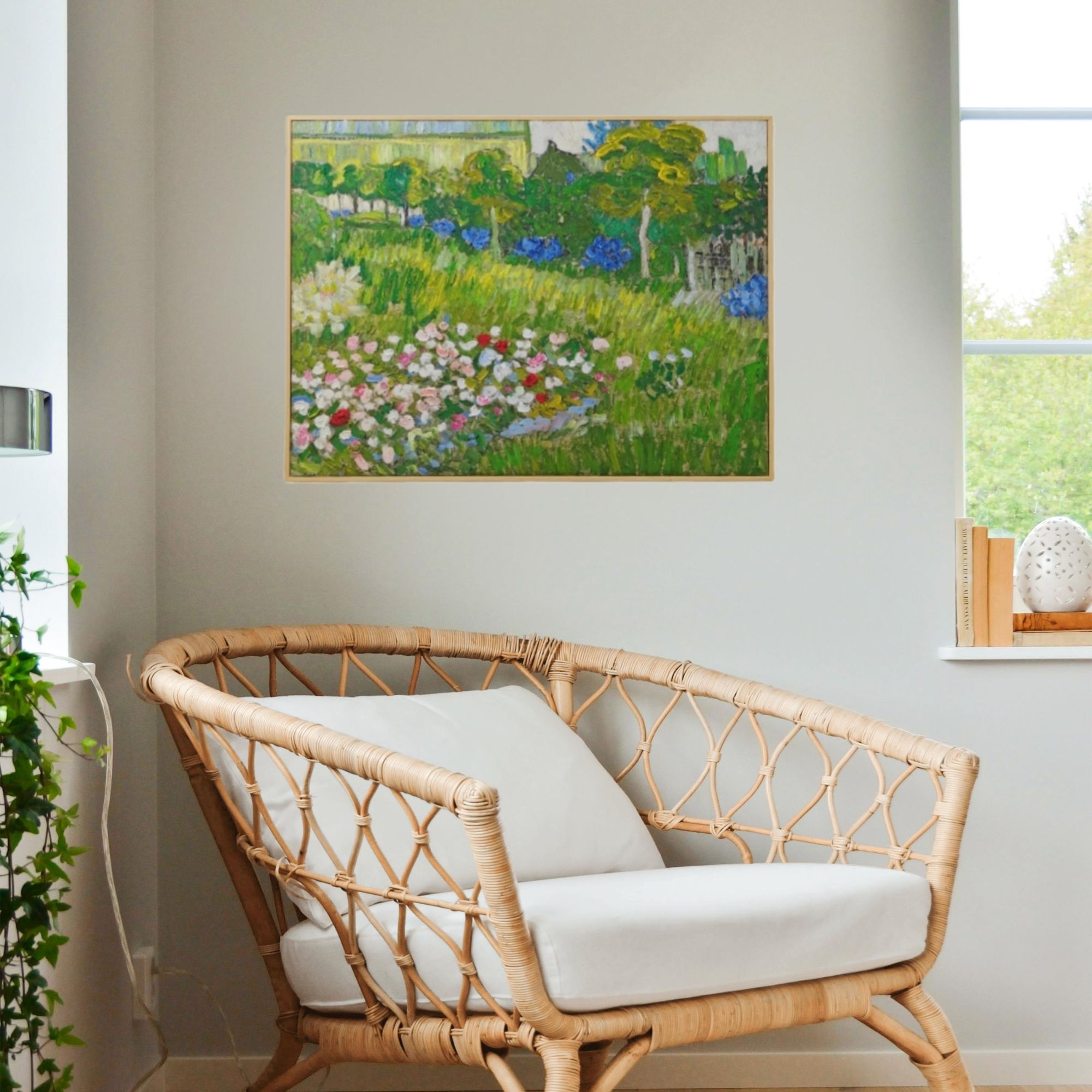 梵高《杜比尼花园》客厅餐厅卧室玄关肌理画