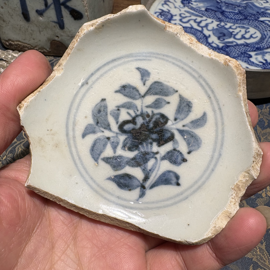 M青花折枝花卉纹瓷片标本学习收藏顺丰包邮