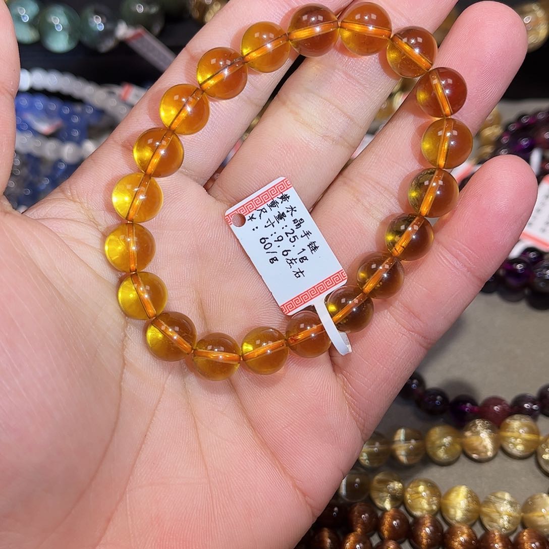 水晶手链未镶嵌黄水晶手链