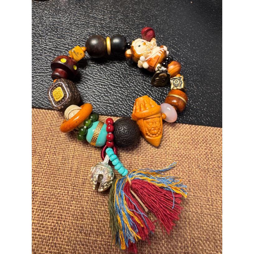 木质手链 串珠手链复古饰品手饰黑色多色手串古风藏式搭配