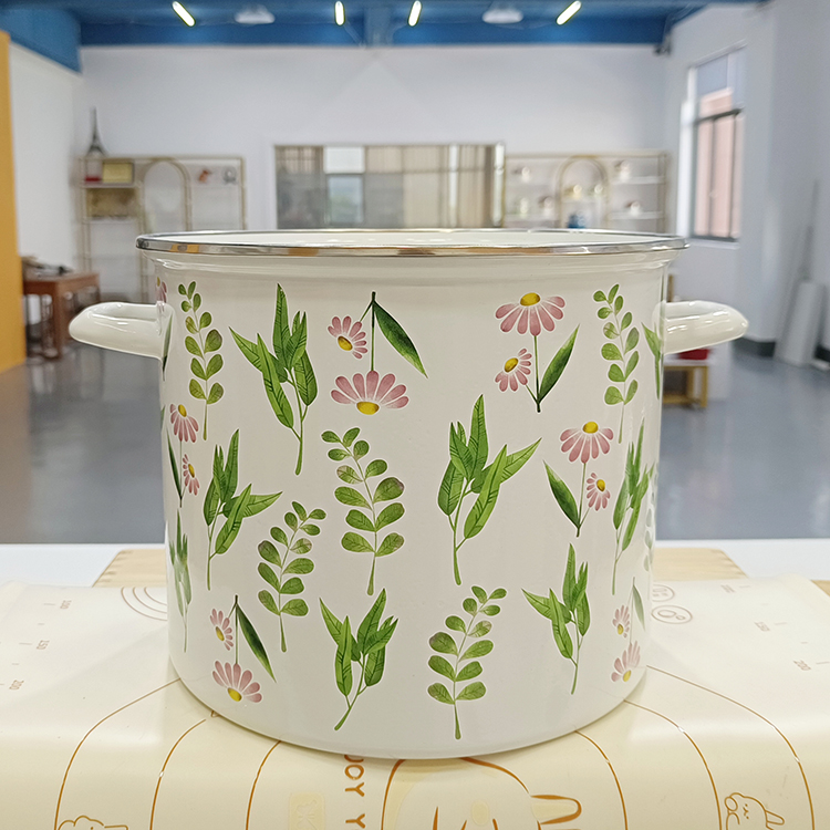 瑕疵清货】28cm特厚密封米桶11L珐琅搪瓷双耳储物桶腌菜缸