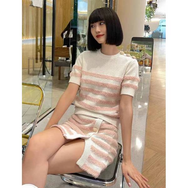 妃鱼/巴尔曼/丝缎、羊毛、亮片/针织衫/95新/M2/7