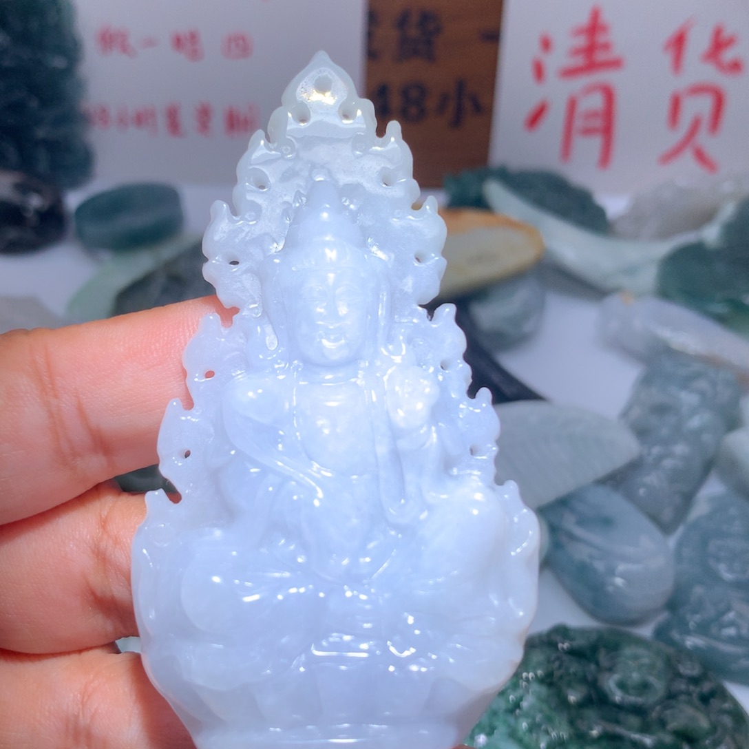 翡翠未镶嵌颈饰保真天然A货翡翠
