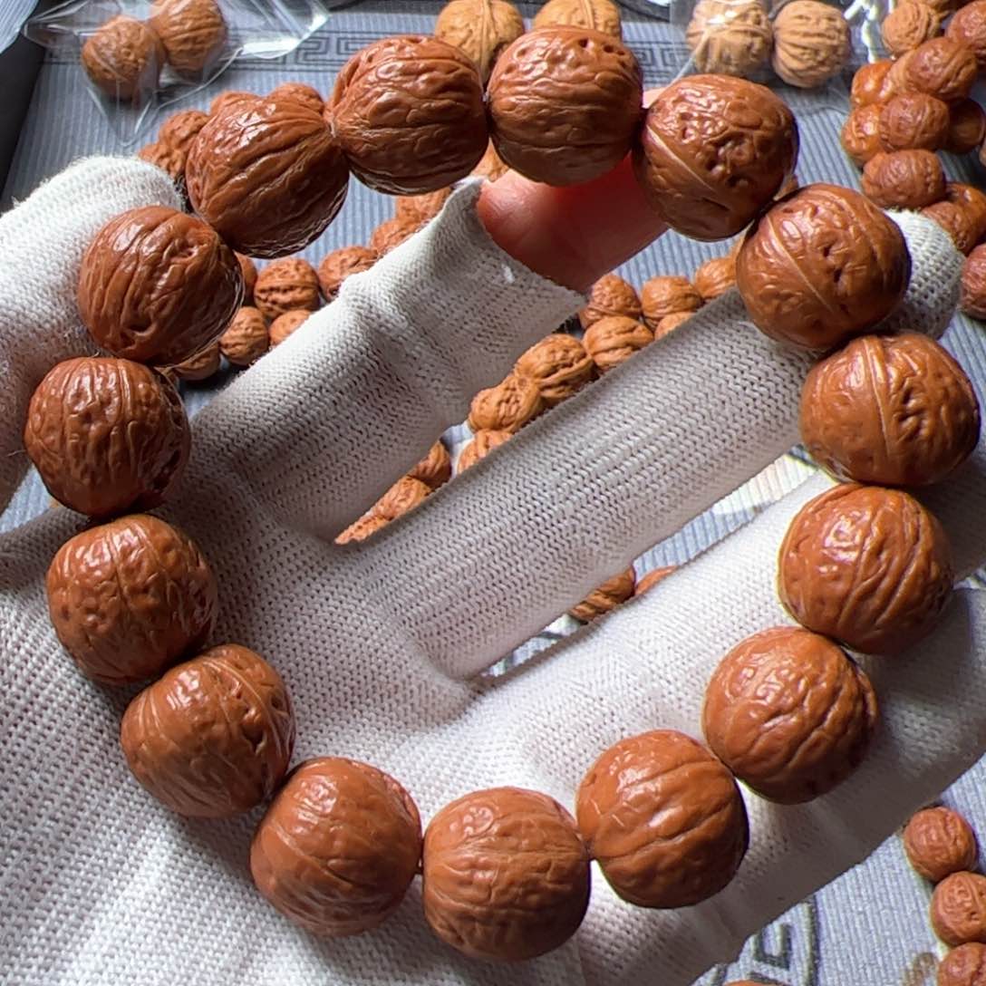 文玩核桃手串1.6红油皮正圆