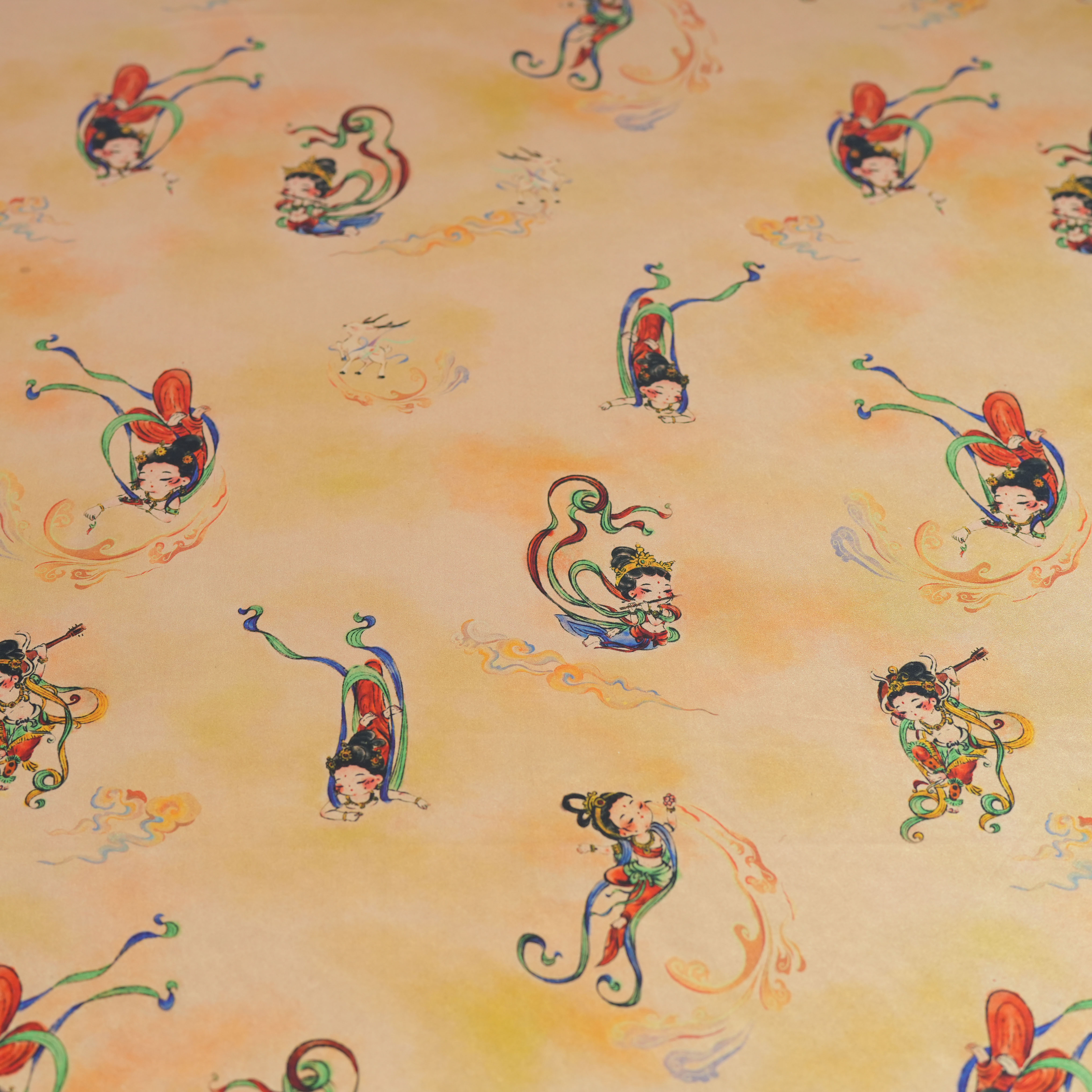 立雪（Q版飞天图）多规格链接香云纱面料一经裁剪不支持七天无理由 