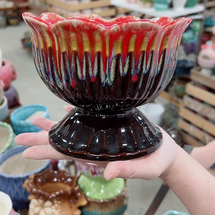 有孔.凑满10元发货多肉陶瓷花盆！