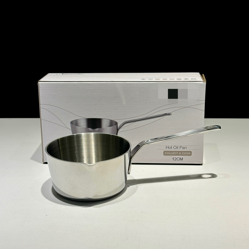 外贸【Nameta】12cm不锈钢泼油锅热油锅奶锅