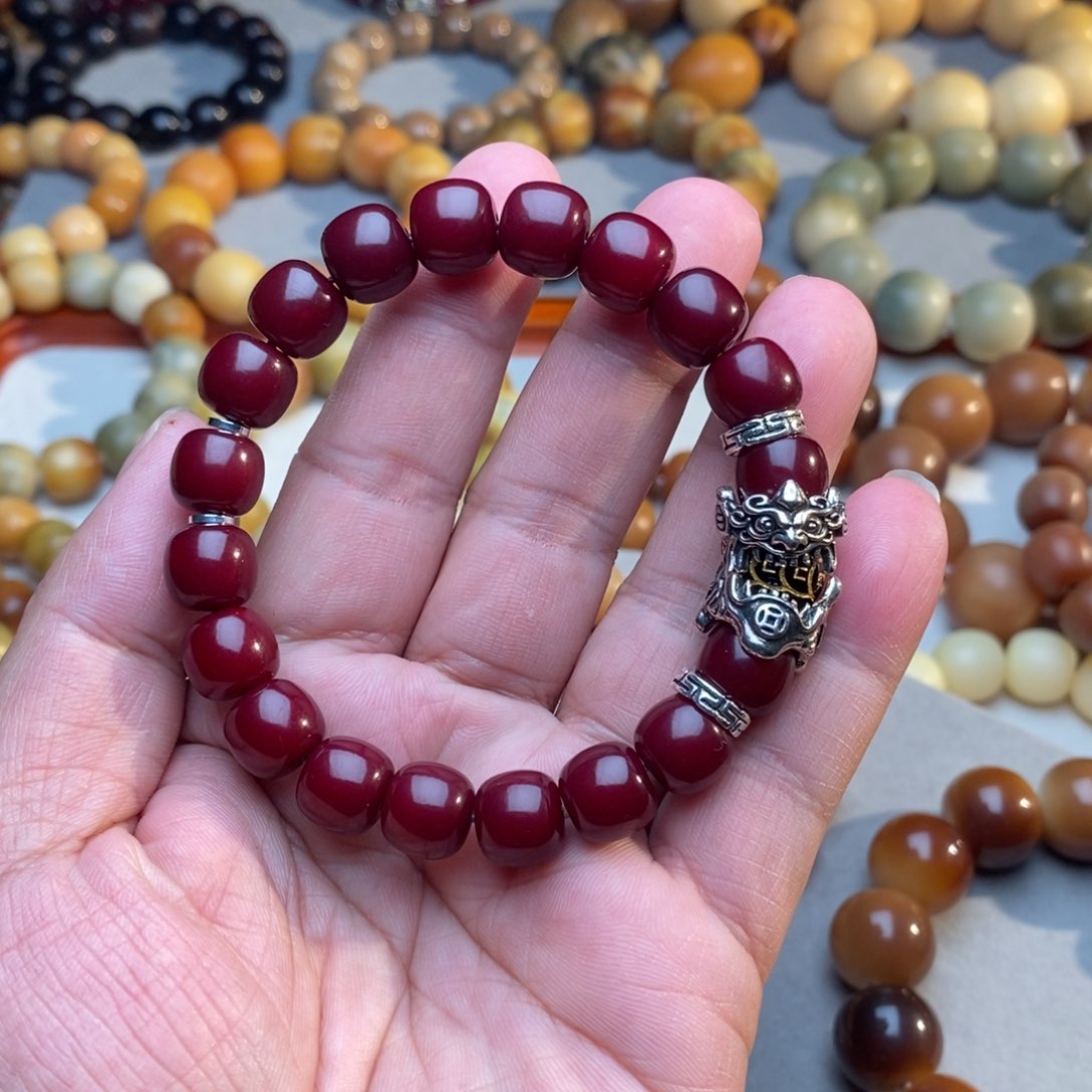 菩提根/象牙果吊坠11mm供色红色貔貅款