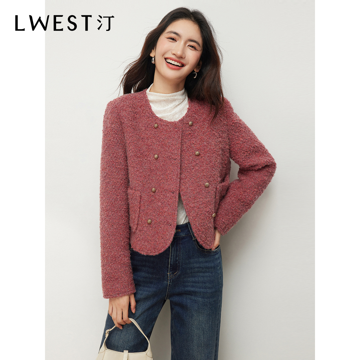 9293【马琦尧专属】朗文斯汀优雅金属双排扣短外套DTMW4510D09293