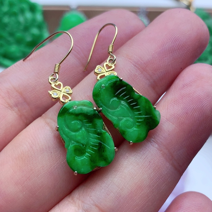 翡翠未镶嵌耳饰耳饰