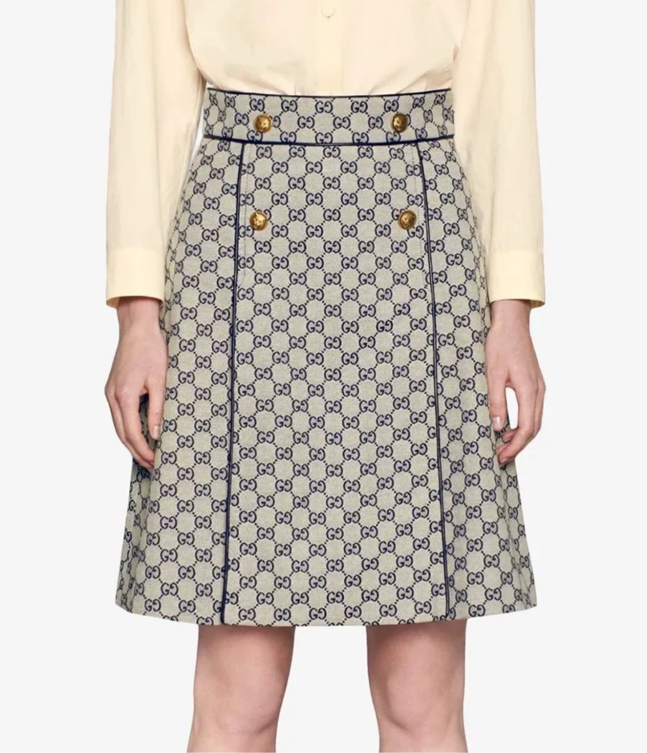 全新未使用 GUCCI/古驰 经典款满logo虎头扣半裙 38码 01760