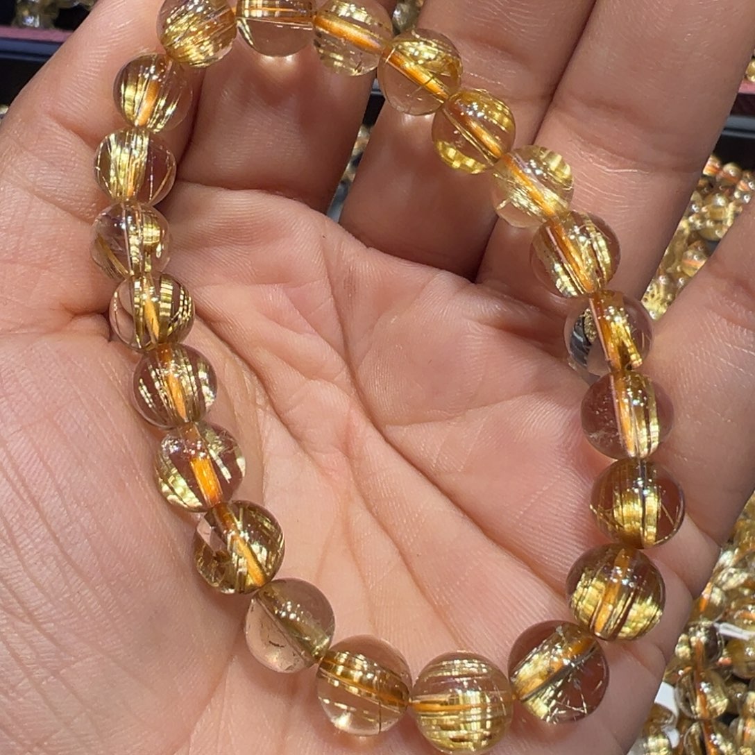 水晶手串未镶嵌瑜****钛晶手串