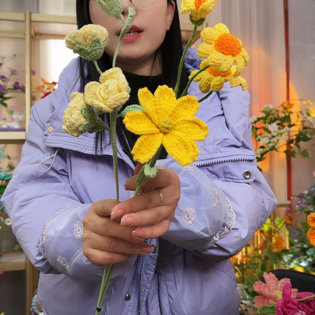 纯手工钩织钩织花束