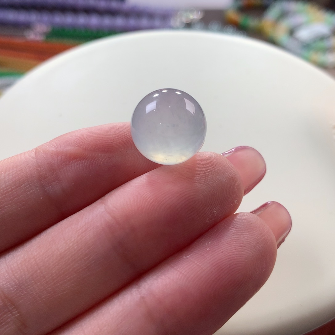 翡翠颈饰未镶嵌翡翠高冰白月光飘花卡13+