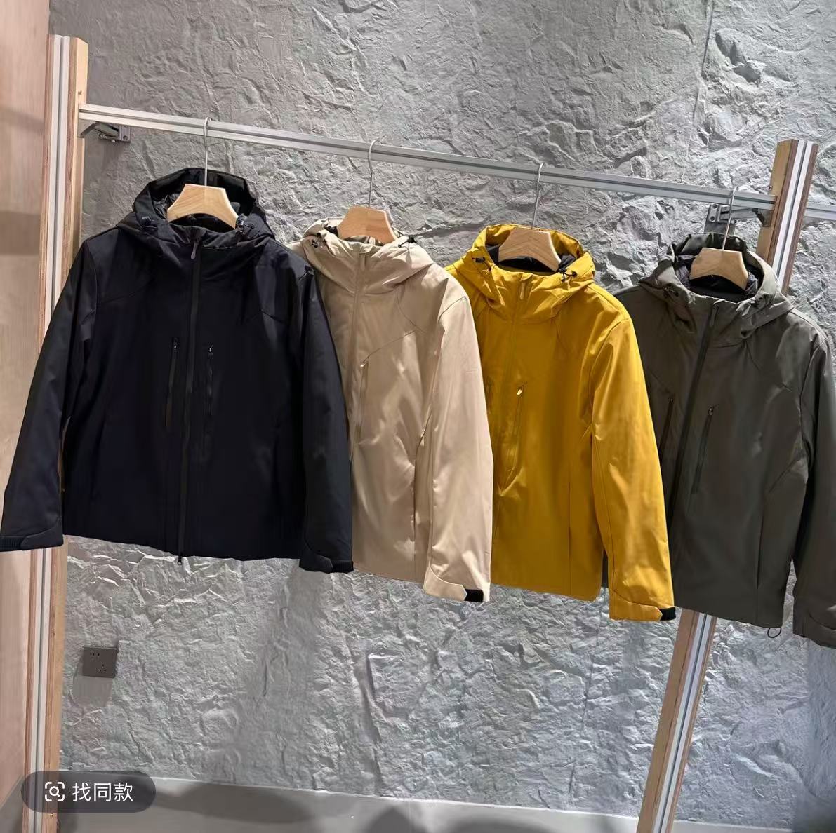 男女同款户外防水防风轻盈保暖连帽棉服