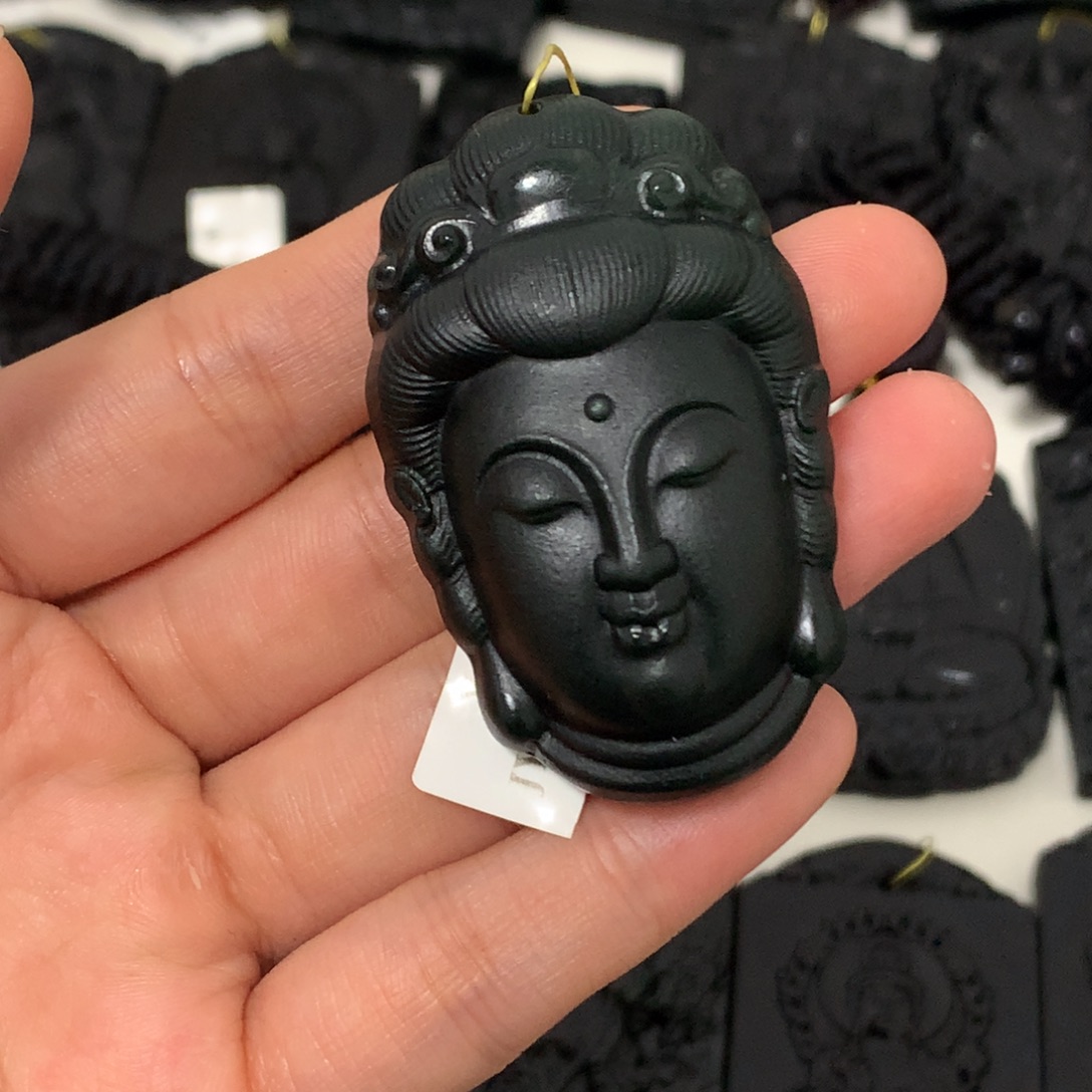 天然缅甸a货钢琴黑挂件