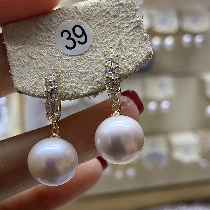 淡水珍珠耳饰银S925镶嵌