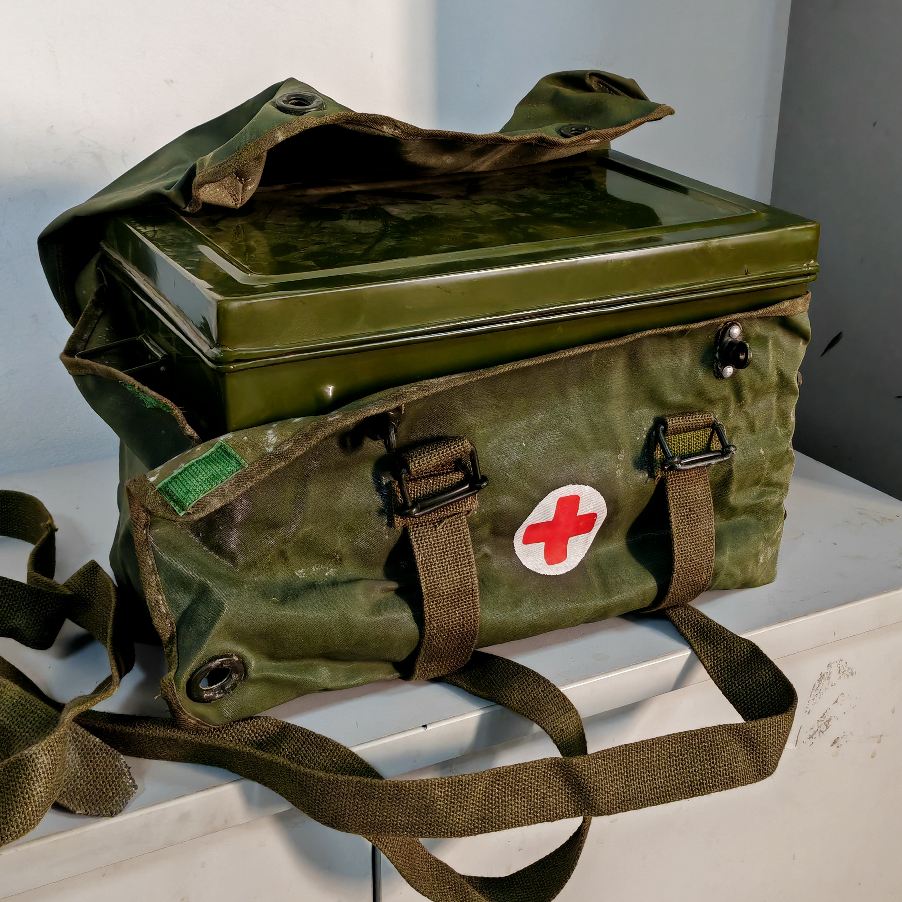 七十年代君绿防水骑冰一疗包摩托车自行车边挎