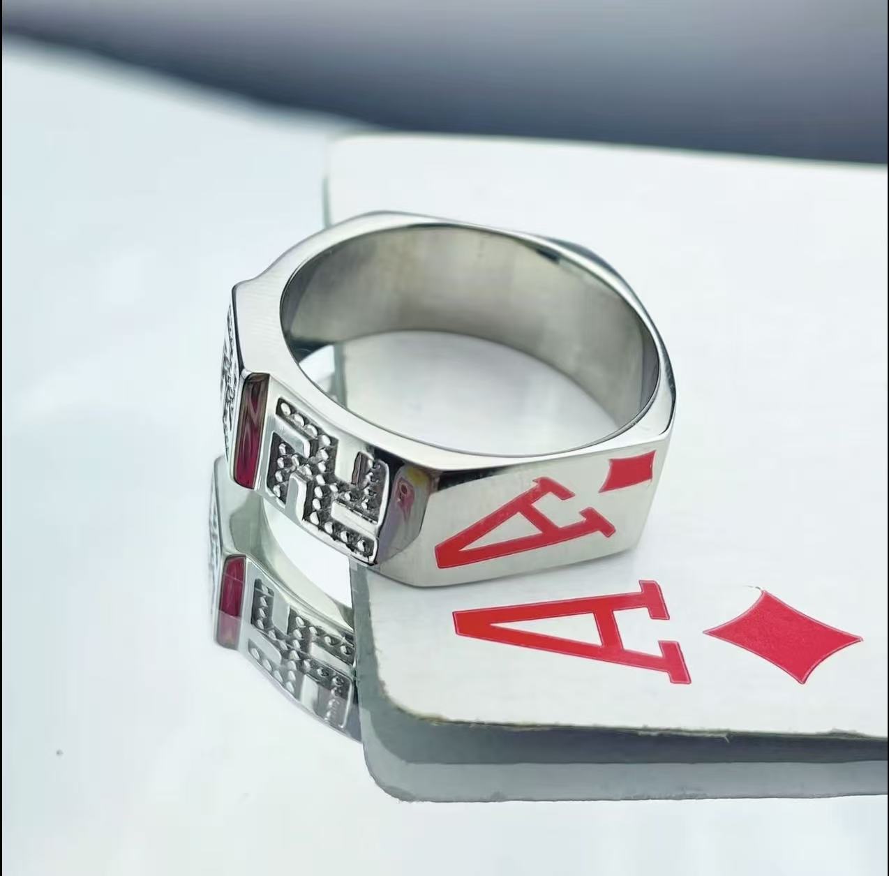 【魔术道具】六边形男士高清反光魔术道具指环