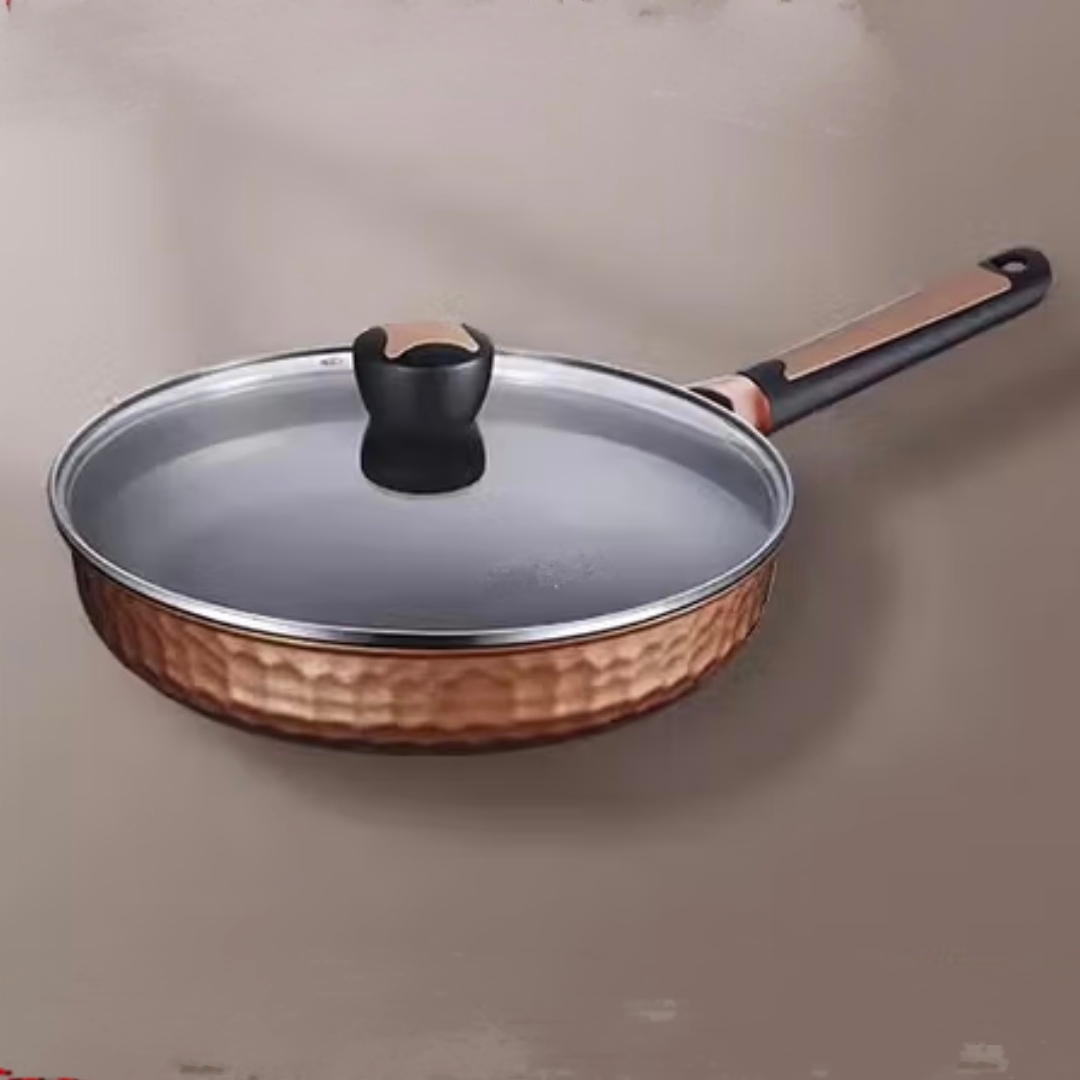 平底锅家用煎鱼煎蛋加厚耐磨24cm 带盖
