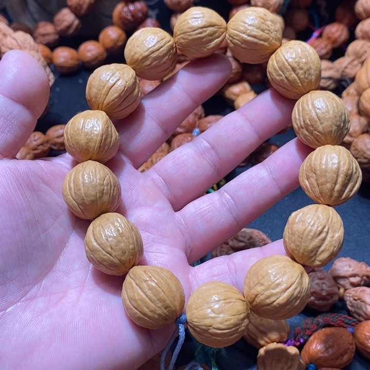 橙***乐核桃木鱼光头手串