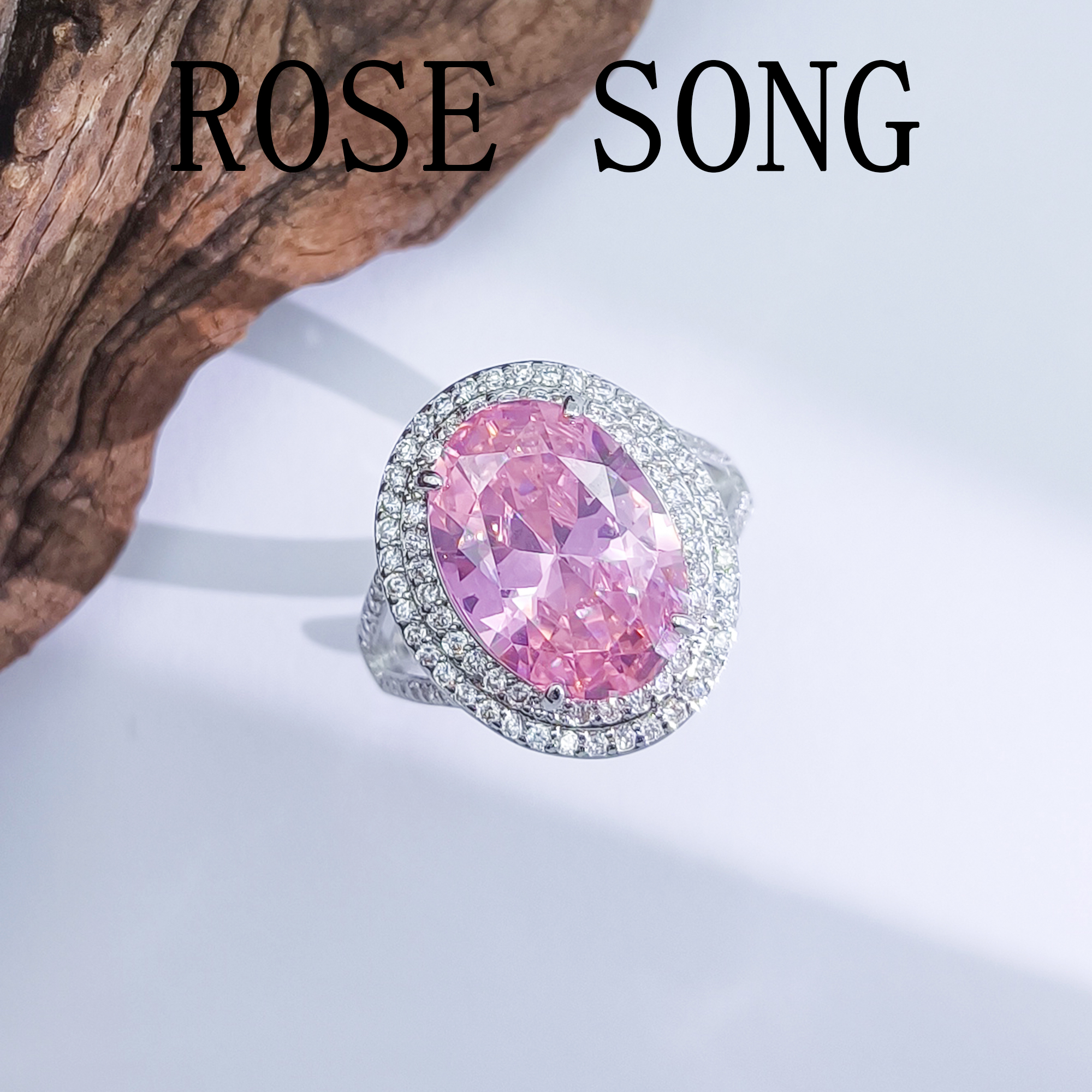 铜合金合成锆石戒指 WFXLM-002050【粉影微光】戒指气质简约精致