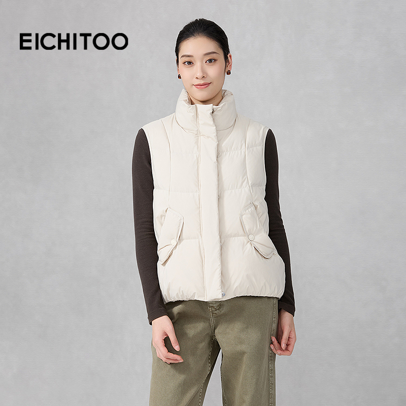 【新东方】爱居兔2025冬季新款时髦防风轻薄羽绒马甲EWRBD4Q738A