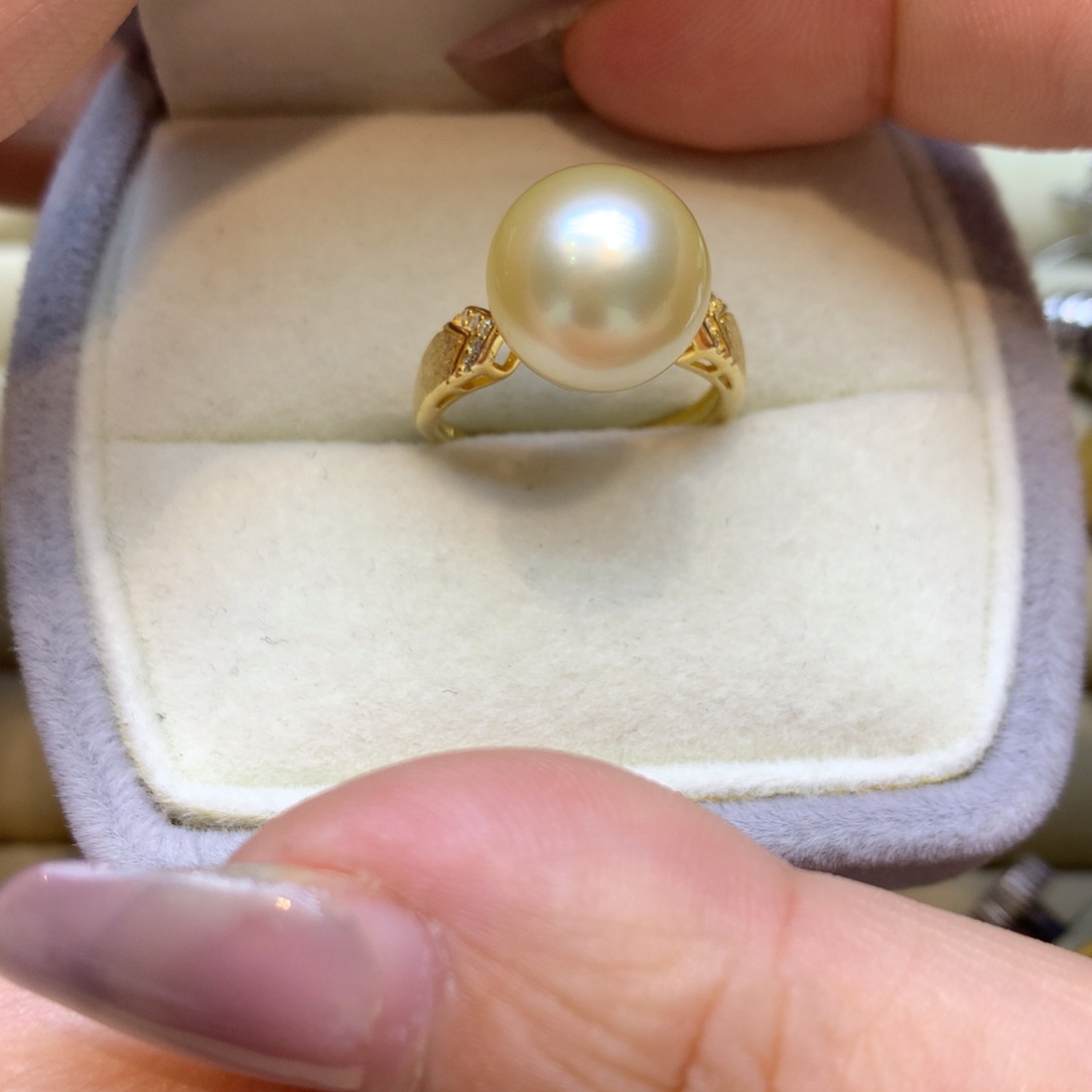 银S925镶嵌戒指海水珍珠