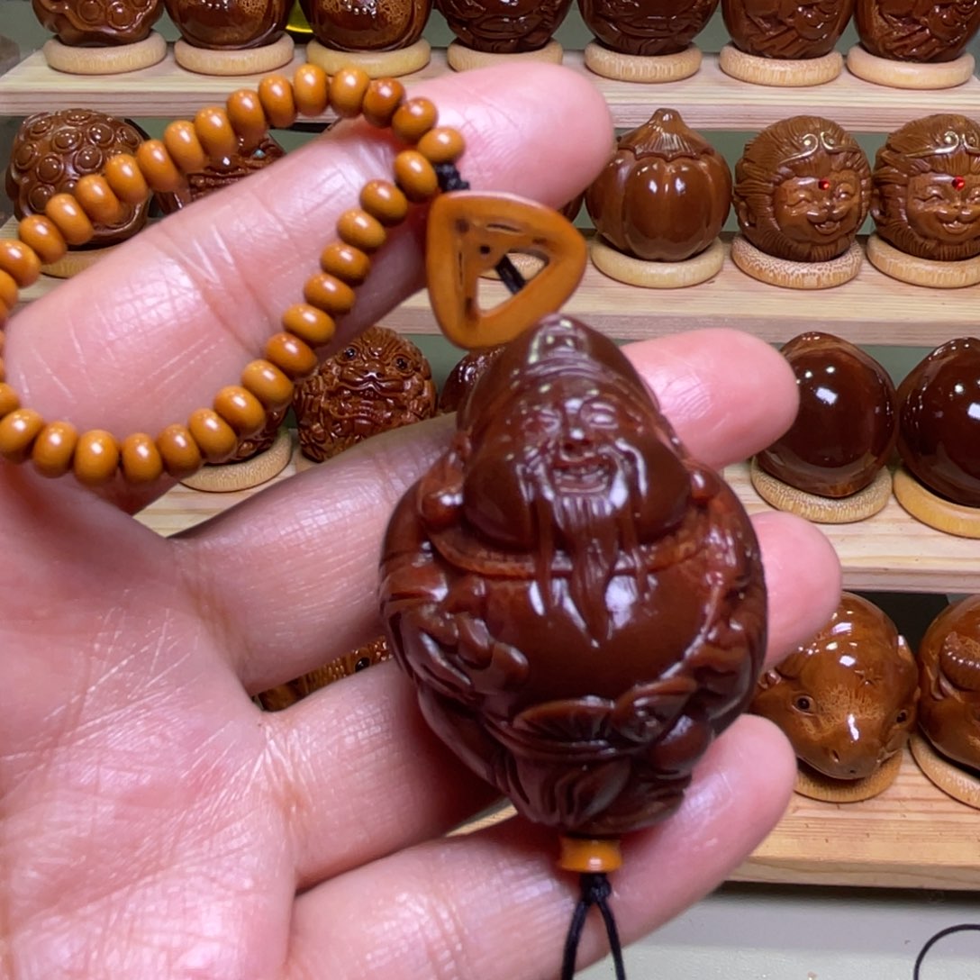 橄榄核手串/手链链子玉华财神