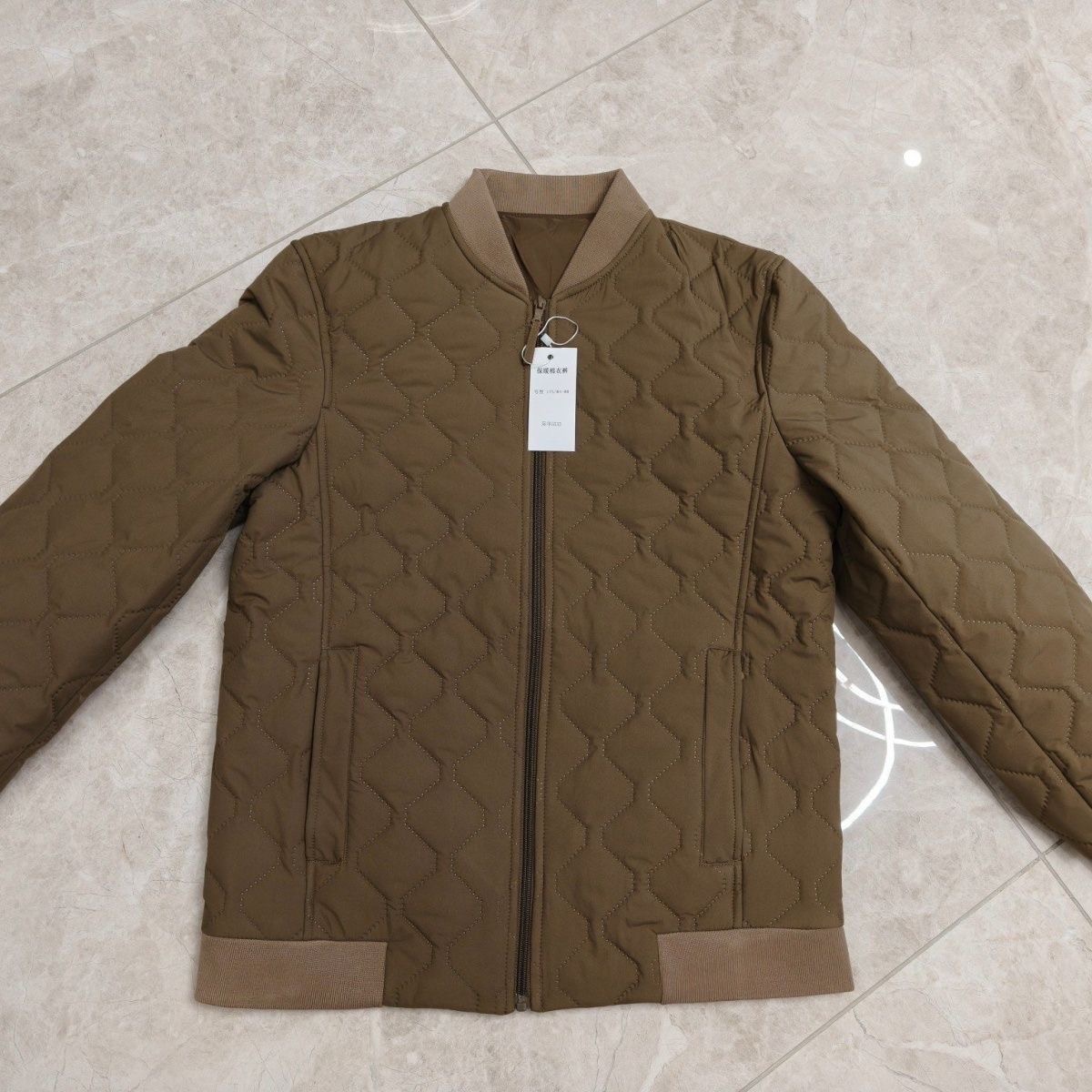 新式定制款秋冬户外防寒保暖土黄色夹克式棉袄棉裤