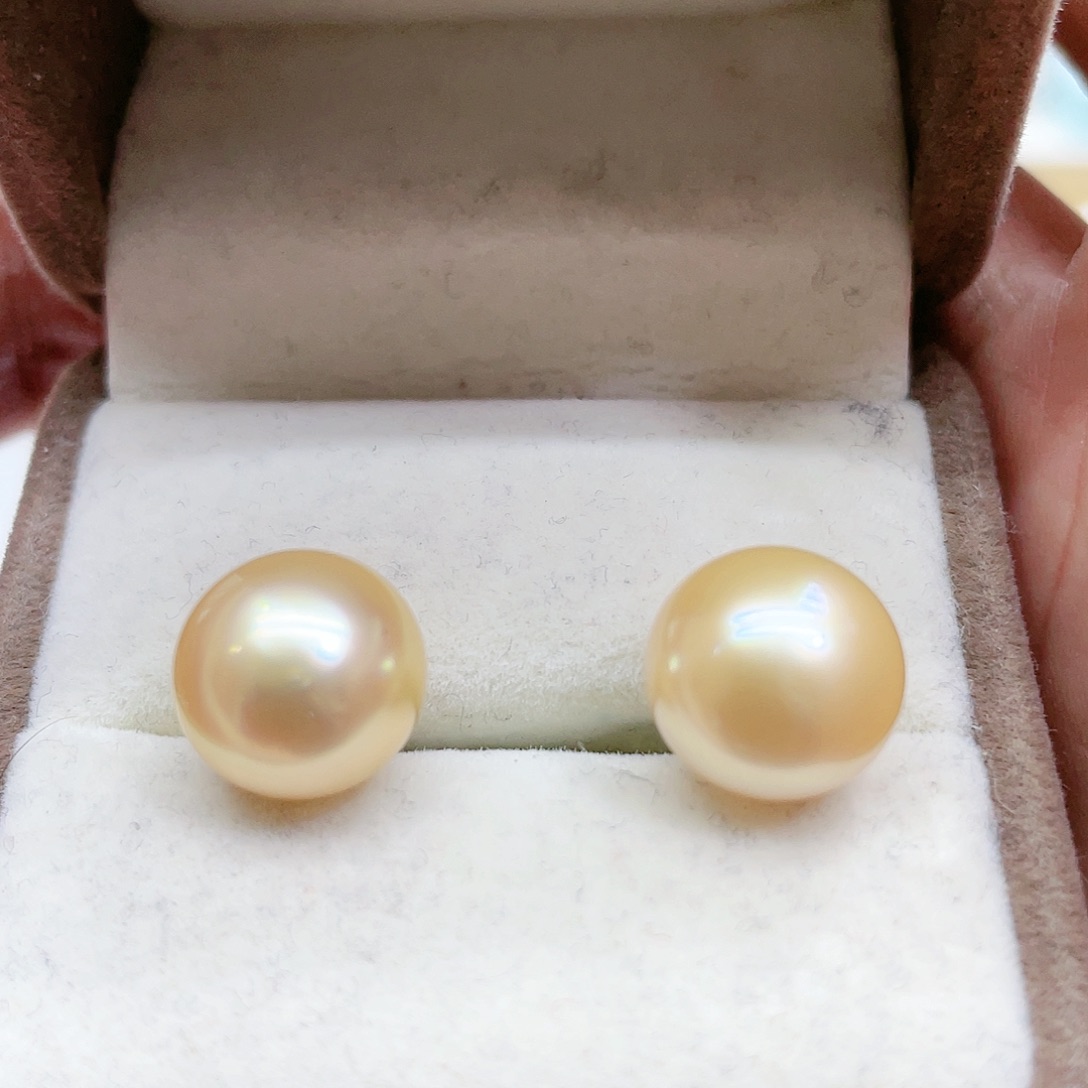 海水珍珠耳饰银S925镶嵌