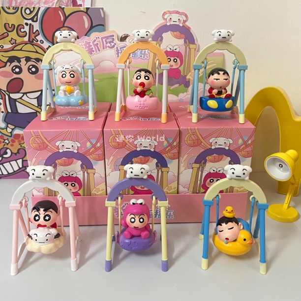 蜡笔小新手办新愿摇摇乐荡秋千蜡笔小新手办桌面摆件新年生日礼物