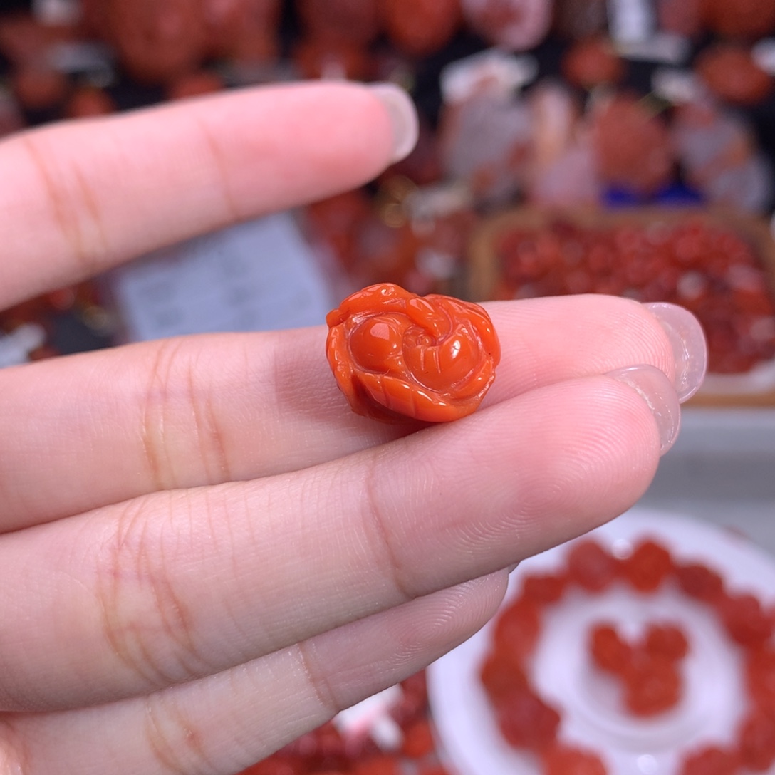 卉***间南红玛瑙未镶嵌珠宝半成品牡丹花2