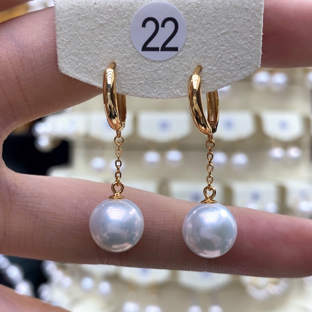 淡水珍珠耳饰银S925镶嵌