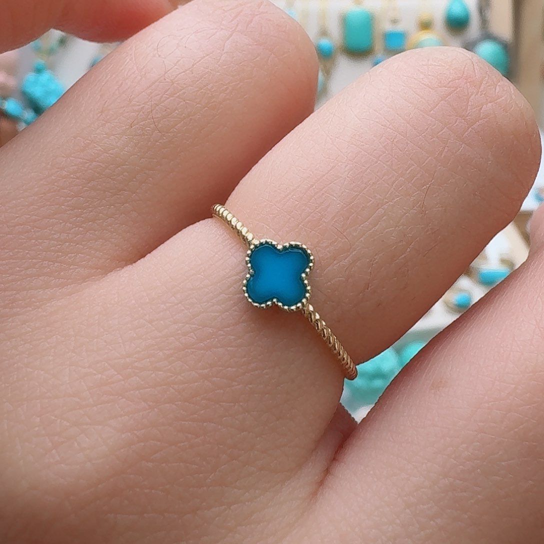 绿松石珠宝奇石18K金镶嵌