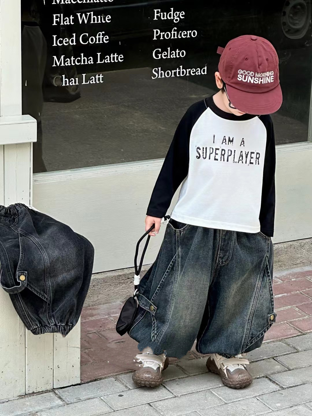 秋.//【被帅爆的!】儿童痞帅复古绑带牛仔裤2020