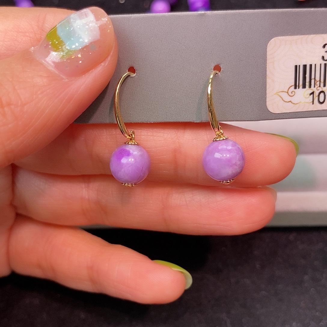 苏纪石（舒俱来）18K金镶嵌耳钉