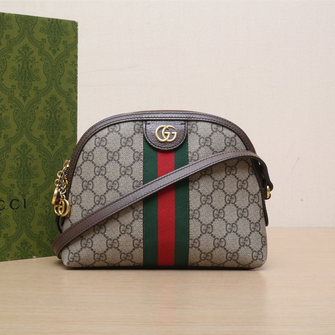 95新 GUCCI/古驰 【小花娇】298209贝壳包 小号 23.5 乌木色