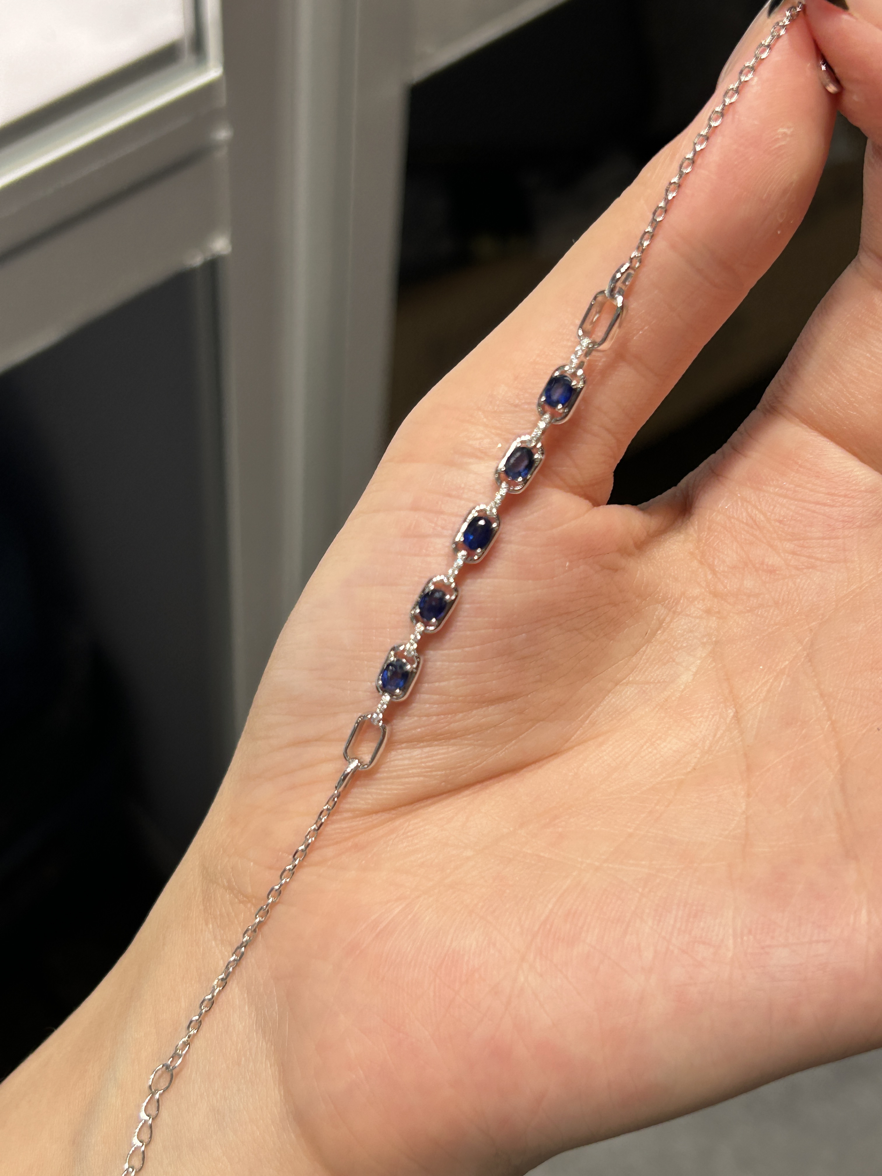 S925蓝宝石手链5615